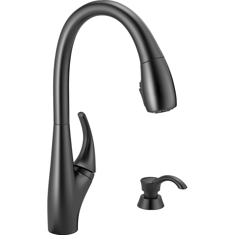 Delta Deluca Pull Down Single Handle Kitchen Faucet Shield Spray